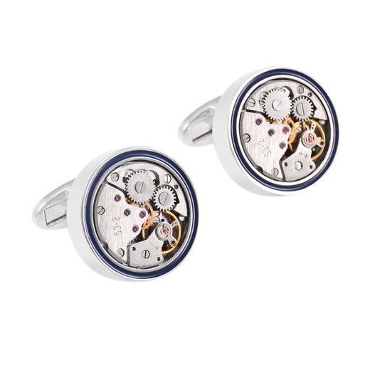 Nosskiss французская рубашка манжеты Links Men's Watch Movement Diftement Nail Business Женская рубашка механические манжеты подарки подарки подарки круглый голубая линия