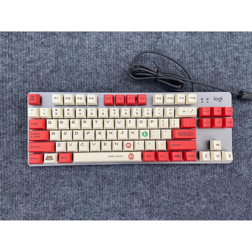 罗技原装K835马里奥有线机械键盘游戏办公悬浮键帽小型84键笔记本外设 95新马里奥主题 红轴