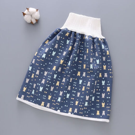 Urine separator skirt 0-4 years old baby waterproof leak-proof diapers training pants for infants and children's night urine artifact cotton can wash urine High waist diaper pants [Green whale] m (0-4 years old)
