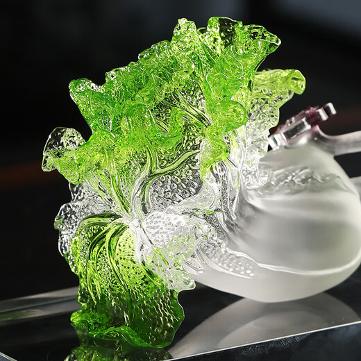 Mr. Nan Chu's fortune-enhancing glazed cabbage ornaments, simple style, high-end living room and office ornaments, housewarming and opening gifts