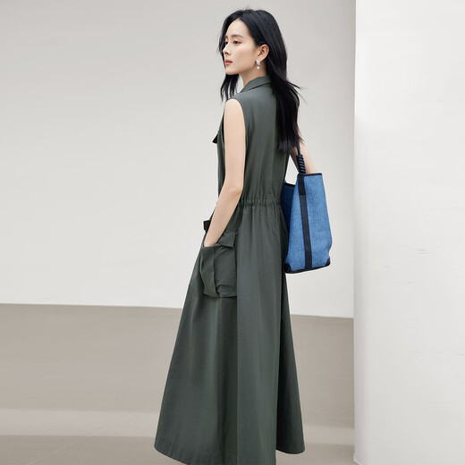 Dialog Work Style Style Trefferstring Taille-Hugging-Hemdkleid für Frauen 2025 Sommer Neues High-End
