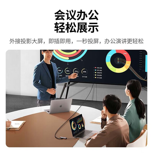 绿联 Type-C拓展坞雷电3/4扩展坞USB-C转HDMI分线器转接头 适用MacBook电脑 10合1【HDMI+VGA+网卡+音频】15601