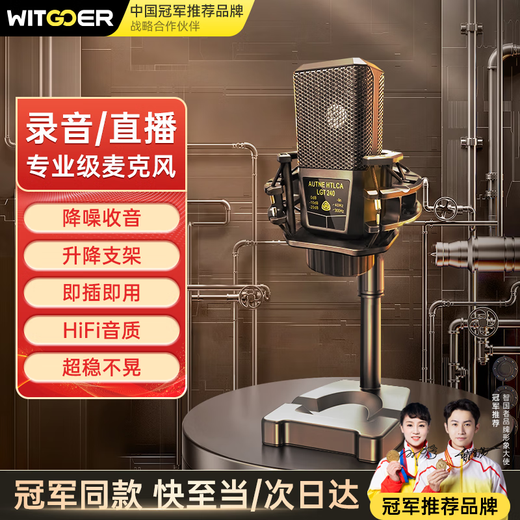 Wise Country Recording Studio Sound Quality Computer Microphone Dynamic Desktop Sound Card Live E-Sports Capacitor Game Mike K Song Radio Anchor Equipment Microphone Desktop Speaker Notebook 3.5