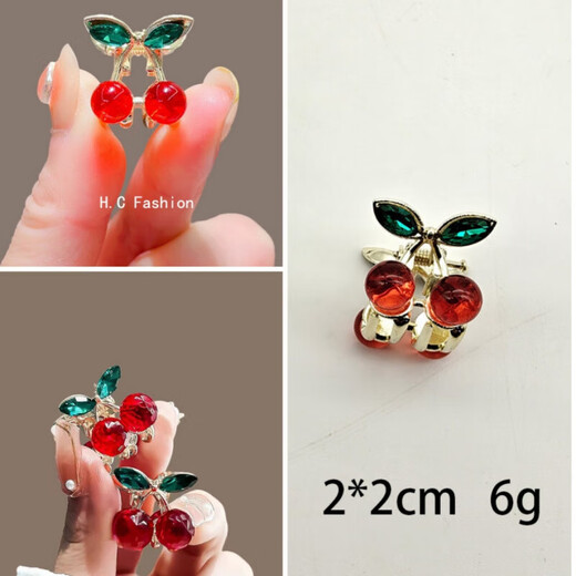 Nuevo estilo coreano de la mujer linda crystal rojo cherry internet celebridad pequeña clip clip clip bang clip de pelo de la frente de la frente de la frente
