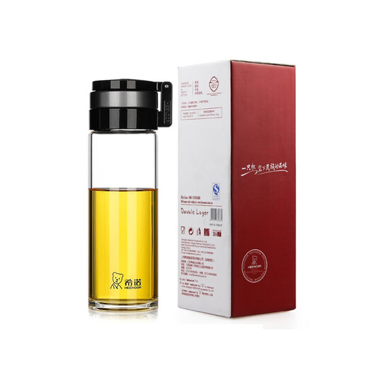 Copa de vidrio de Heenoor en espesas a alta temperatura resistente a la temperatura y mujer Copa de agua de una sola capa con filtro para la escuela portátil CUPA DE TEA DE TEA SUMER