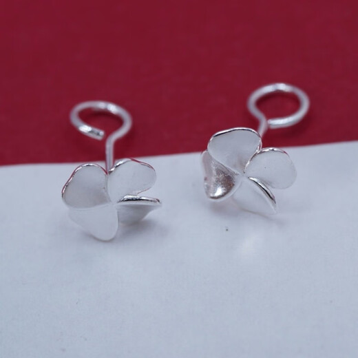 FVIP Old Phoenix 999 pure silver four-leaf clover anti-allergic earrings 2025 new hook earrings for women, precious craftsmanship - silver - four-leaf clover ear 2.3 grams (light posture) new store discount