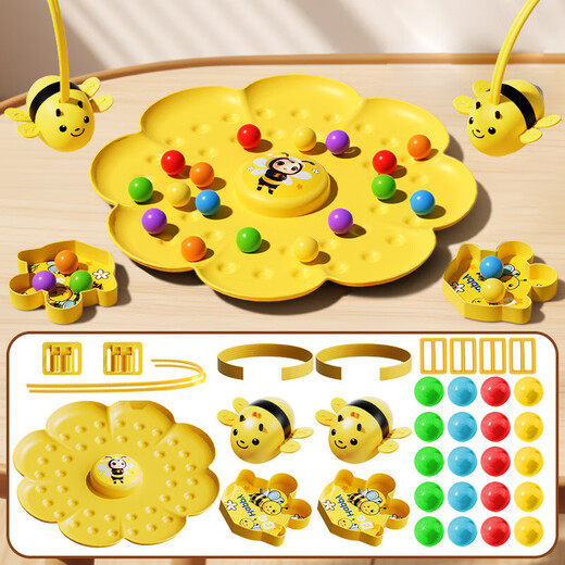 Haofanjie Little Bee Honey Collecting Toy Magnetic Bee Collecting Beans Collecting Board Game Children 6-12 Years Old Team Building Fishing Game Double Battle Little Bee Fishing Toy 2 Persons (Focus on Training/Competitive PK/Interactive Board Game)