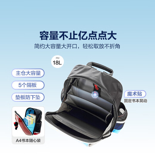 UnMe儿童书包小学生男一二三年级女生护脊减负女童双肩背包 【1-3年级】3281蓝色