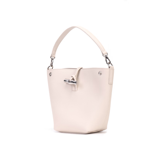 珑骧（longchamp）手提包LONGCHAMP银色五金配件皮质水桶斜挎超小号女款浅米色 基础装(包+防尘袋)
