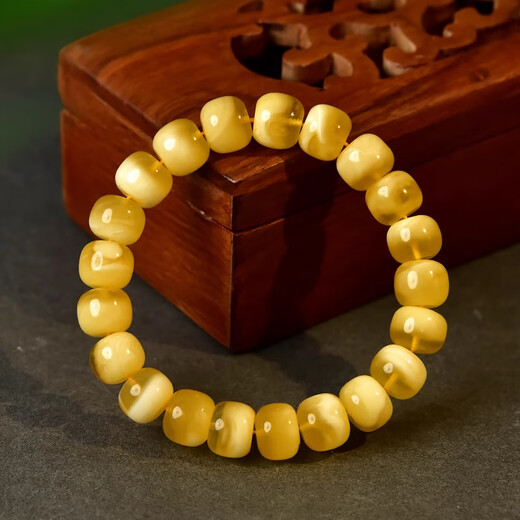 Nine-color cloud beeswax bracelet for men and women, gold twisted white nectar, old-type beads, beeswax loose beads, raw stone single bead pendant, amber beeswax bracelet, gold twisted honey bracelet, bead diameter about 8mm
