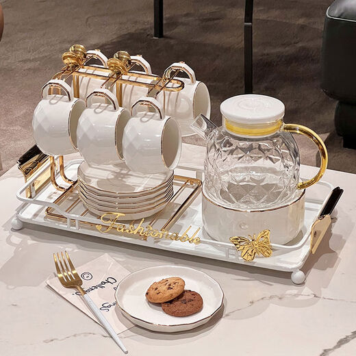Zhongshangguan Agua de agua Juego de entretenimiento Invitados Conjunto de agua Juego de té Copa de té alta y exquisitas copas de regalos de inauguración de la casa Embalaje común 1049