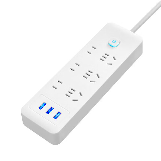 Jingdong Express Home Intelligent Power Strip USB Socket Board Office Dormitory Use Power Strip Multifunctional Switch Power Strip 21 Holes 6 Sockets + 3 USB 2.8 Meters