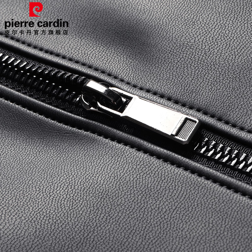 Pierre Cardin leather jacket for men in autumn and winter, business casual stand-up collar leather jacket, middle-aged men's dad's jacket, top, men's work wear