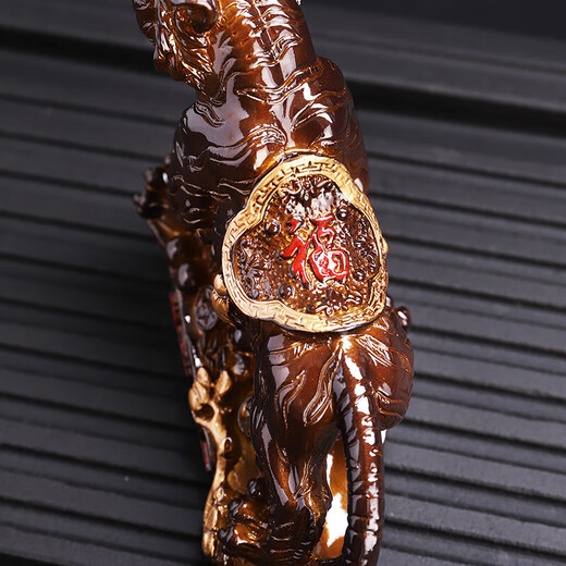 Yunhua Color Changing Tea Pet Tiger Roaring Mountain River Boutique Tea Play High-end Tea Set Accessories Creative Wealth-Bringing Zodiac Ornaments Tiger Roaring Mountain River Golden Red Letters - Color Changing