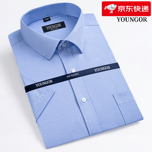 PDG Yageol Summer Men's Short à manches Business Fenses formelles Contrus lâche Travail sans fer à plaid Couleur de couleur Men DX6623 44 (poids suggéré 180-195 Jin [Jin est égal à 0,5 kg]))