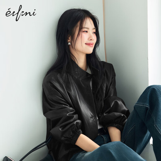 Eifli (eifini) Эйфли модный модный мотоцикл. Кожаная куртка шнурки для женщин 2025 Осень.