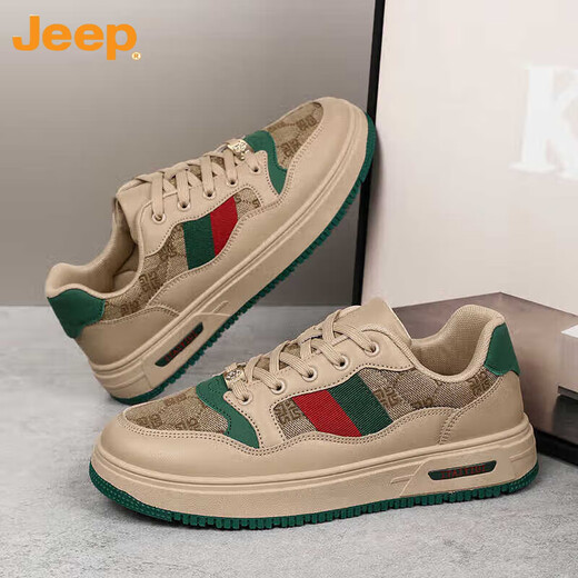 Jeep (Jeep) 2025 Sommer Extra-große Brettschuhe 45 Original Nischen-Trendy-Schuhe 46 Sportlosenschuhe 47 Retro Light Luxury Herrenschuhe 48 6175 Meter Grün 36