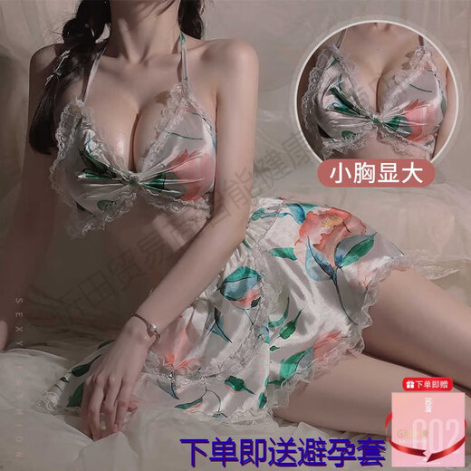 曼烟赠避孕套情趣内衣性感女仆装诱惑纯欲睡衣制服套装激情战袍女9896 露背蝴蝶结套装 均码 建议体重80-120斤