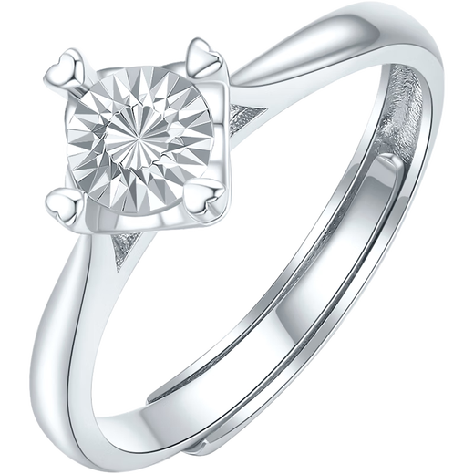 Saturday Fu PT950 platinum ring women's car flower four-claw platinum ring B0115479 No. 15, about 3.88g gift