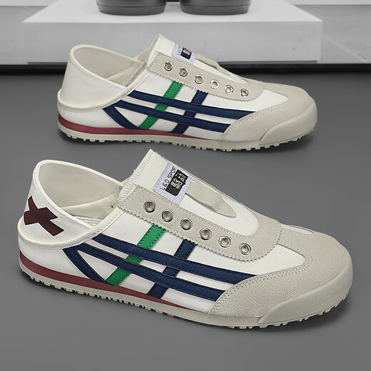 Herren Forrest Gump Schuhe Herrenschuhe Paar Nische Canvas Schuhe Sommer faule Schuhe Fashion Casual Ins Soft Sohle Sneakers (WT) L535M Blau 42