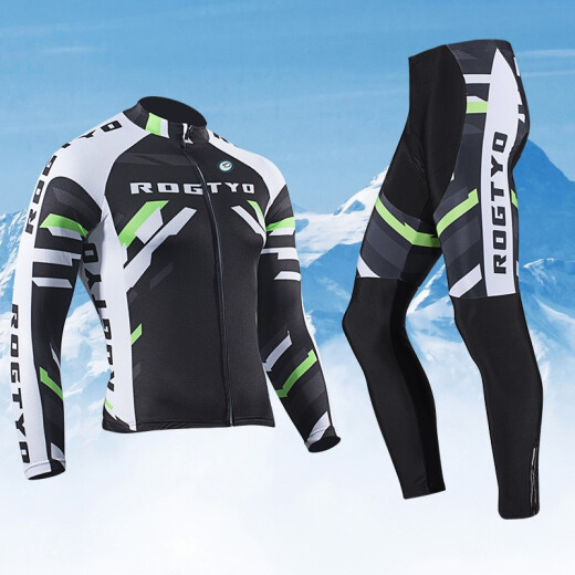 ROGTYO [shipped by SF Express] Cycling Suit Men's Long Sleeve Cycling Suit Men's and Women's Cycling Tops Sportswear Pants Moisture-wicking Quick-drying Tops and Pants Cycling Equipment RT38-5 Cycling Clothes L