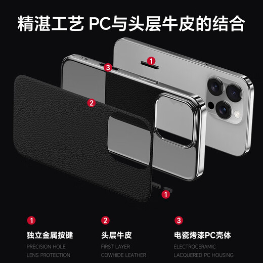 穆夏拉适用iPhone16手机壳超薄高端真皮苹果15Pro保护套Por男女Pr0新款14Promax外壳13pm全包pmax防摔p0r 【爱马橙】 iPhone 16 Pro(A3294)