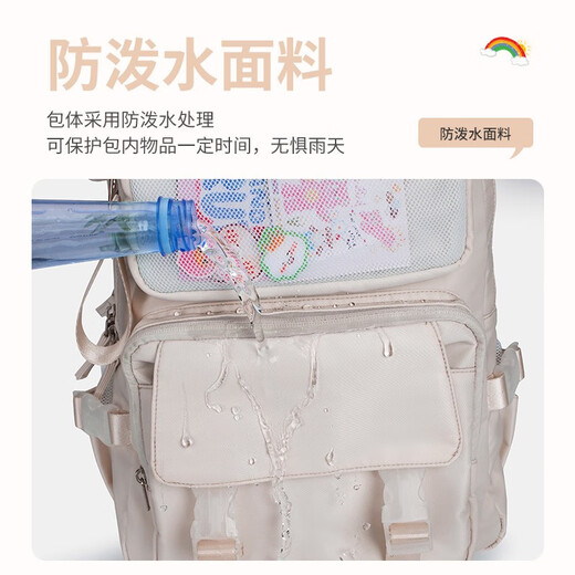 日本初中生书包女中学生大容量背包女小学减负护肩校园学生双肩包 12046紫色+送加油鸭6件套