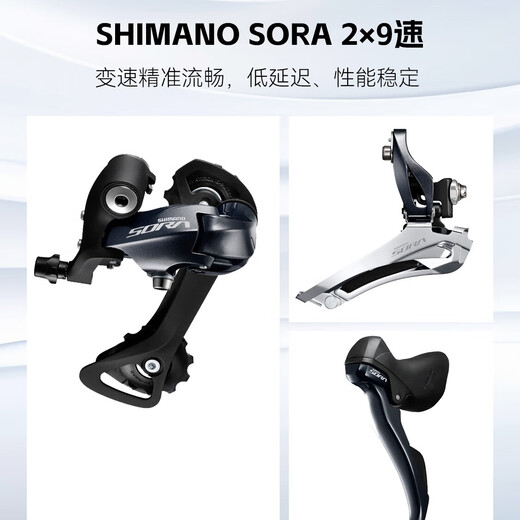Xidesheng (XDS) Bicicleta de carretera RC618 Marco de aleación de aluminio Sora/Tiagra Gear Barrel Sheft Wheel Rueda Silver/White (Cambio de velocidad SORA) 700*510 (Altura 175-185 cm)