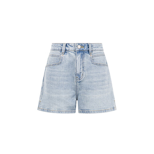 MeiYANG (MEIYANG) Xiaguo No. 4 denim shorts, extra-deep orchid-small texture A-line casual pants, light blue M