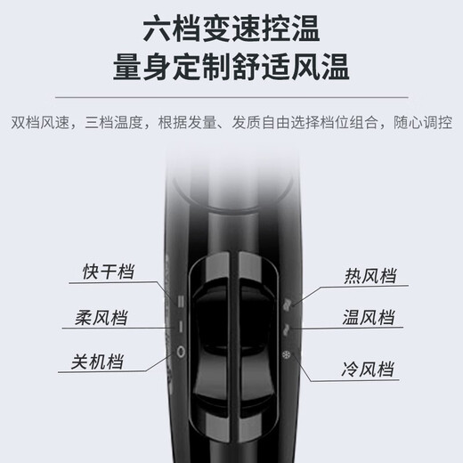 三选优品电吹风家用大功率2000W速干吹风机学生宿舍用折叠风筒fh6231 博锐吹风机/米白送免打孔 收纳架