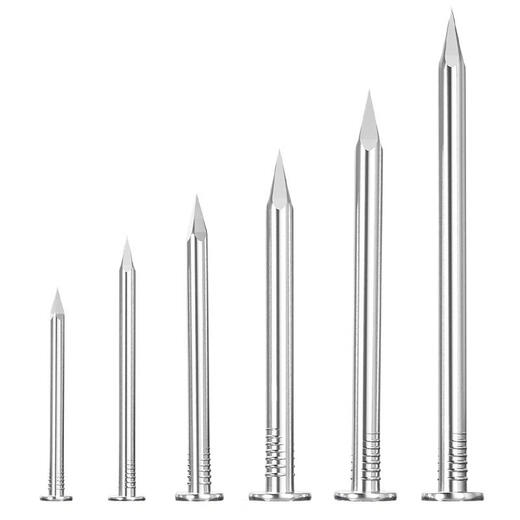 Tianzhuo Hardware 304/201 Stainless Steel Round Nails Steel Nails Carpentry Picture Hanging Nails Extra Long Foreign Nails Iron Nails Floor Nails 2.0 inches 50mm long - 150 pcs 304 material