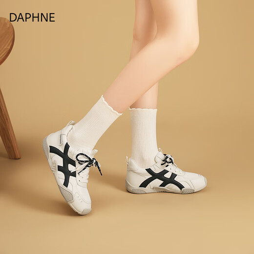 
Daphne double-lace-up thick sole height-enhancing 4CM German training shoes for women 2025 autumn new couple shoes non-slip and durable versatile shoes off-white 37