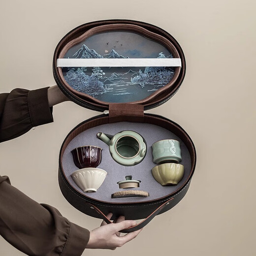 Lanxiangjian souvenir host tea cup tea set retirement souvenir event meeting business gift birthday gift men tea set 1 JD Logistics