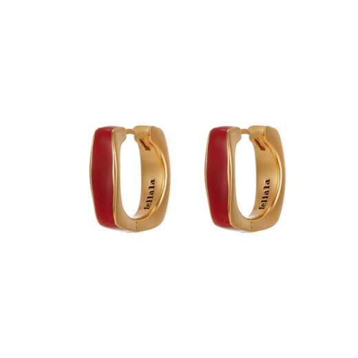 Fellala (fallala) Huacai Ribbon Earrings Women's Retro Earrings High-end Earrings Simple Earrings Holiday Birthday Gifts Huacai Ribbon Earrings | White