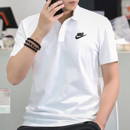 
Nike (NIKE) pure cotton POLO shirt men's top lapel business short-sleeved sports T-shirt CJ4457 black/FN3895-010 pure cotton breathable S 100-120Jin [Jin equals 0.5 kg]