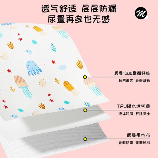 Mag Meng urine separator pad baby washable mattress care pad menstrual pad waterproof urine separator large bed sheet 70*100cm