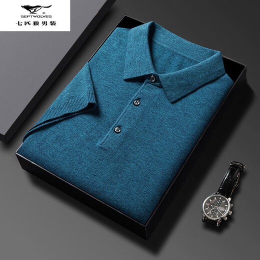 Siete lobo puro cárdigan de manga corta primavera casual y otoño delgada boutique boutique suéter de mante manga camisa top molan 3xl 185-