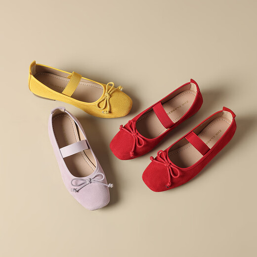 ZHR Single Shoes Женская летняя темпераментная темпераментная темперамент мягкая квартира Мэри Джейн Кожаные туфли женская неглубокая балетная туфли женская балетная обувь AH683 Purple 38