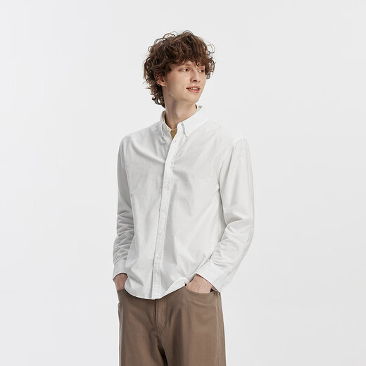 森马（Semir）王安宇|商场同款长袖衬衫男休闲商务衬衣纯棉25上衣101925105101