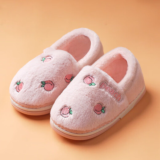 Ormondwei Children's Bag Heel Cotton Shoes Autumn and Winter Indoor Home Slippers Baby Warm Toddler Cotton Slippers 1-3 Years Old WB02 Pink 18 (18-19) Code