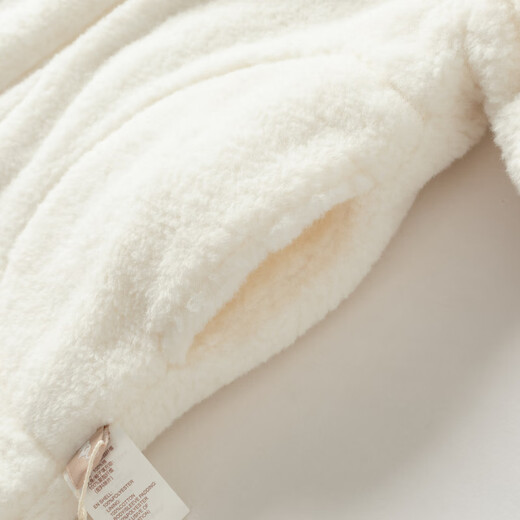 DAVE&BELLA baby girl's onesie 2025 autumn and winter new antibacterial newborn romper baby outing children's pajamas off-white ready stock 80cm (recommended height 73-80cm)