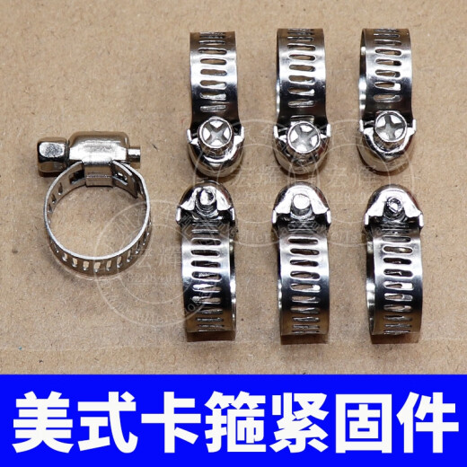 丽田高品质通用型不锈钢抱箍汽车专用喉箍油管卡箍胶管水管管卡宽9mm 喉箍21-3890-100个/包