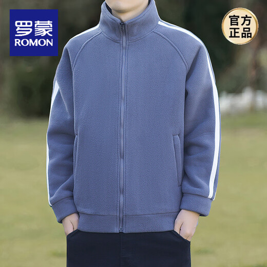 ROMON polar fleece jacket men's jacket autumn and winter 2025 new outdoor sportswear thickened fleece jacket sherpa sweatshirt military green sherpa thick section 8868 M =100-120Jin Jin equals 0.5 kg