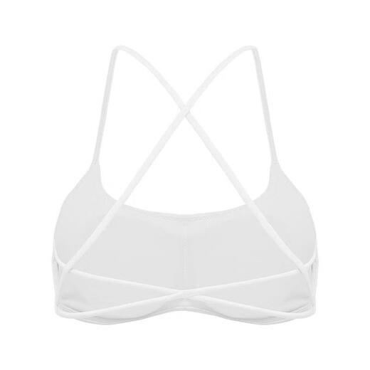 WISKII New Sports Bra Fitness Wear Beautiful Back Sports Vest Women's Pilates Training Top Casual Versatile Yoga Wear Ivory White M