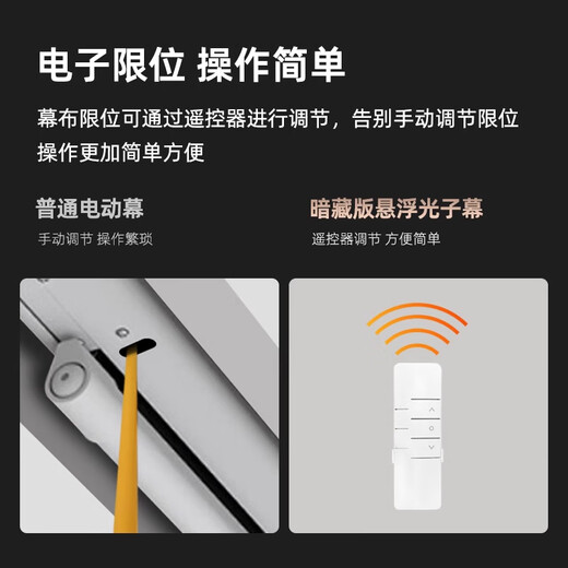 鲸米（JINGMI）投影幕布电动遥控自动升降高清4K家用投影配件玻纤光子幕布客厅卧室壁挂吊顶隐藏投影仪屏幕 【8K光子极白FG1S-悬浮暗藏丨联动丨抗散斑】 84英寸16:9（包安装）