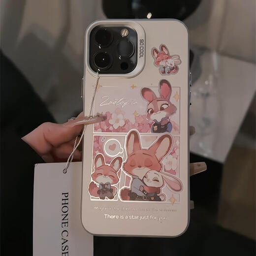OLPAY赏花朱迪尼克适用苹果16pro磨砂彩银华为mate卡通手机壳iphone15p 透白色-GH9214赏花朱迪尼克 荣耀70Pro