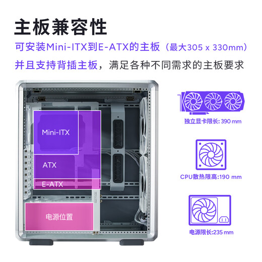 酷冷至尊（CoolerMaster）MF500 Mesh银色 EATX电脑机箱 铝质型材/玻璃侧板/支持CPUGPU双水冷/磁吸盖板/赠独立显卡支架