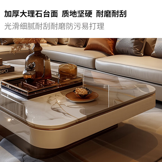 逸朗德大理石茶几客厅家用高端大户型茶台2025新款轻奢高级感设计师茶桌 G756#1.6米微晶石茶几160*90*40