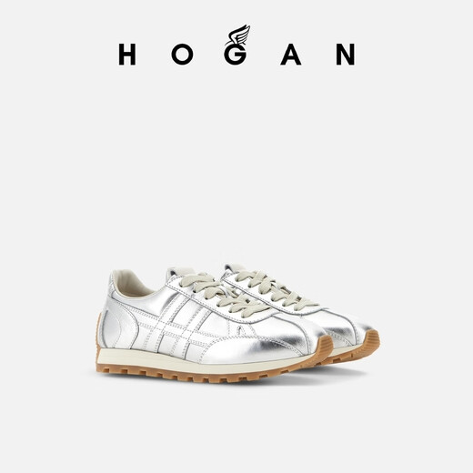 Hogan-Paarschuhe Neue 86er-Serie H671 Sports Casual Shoes Retro Mode Dick-Soled-Schuhe Silber 35.5