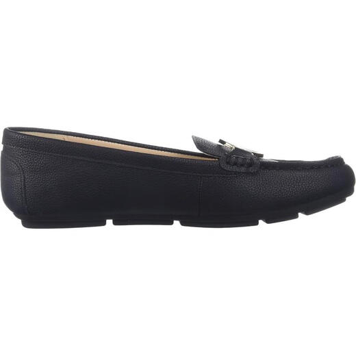 Anne Klein Women's Classic Casual Beanie Schuhe All-Match-Flachschuhe bequeme moderne Temperamentpendelschuhe Schwarz Leder 967 37.5